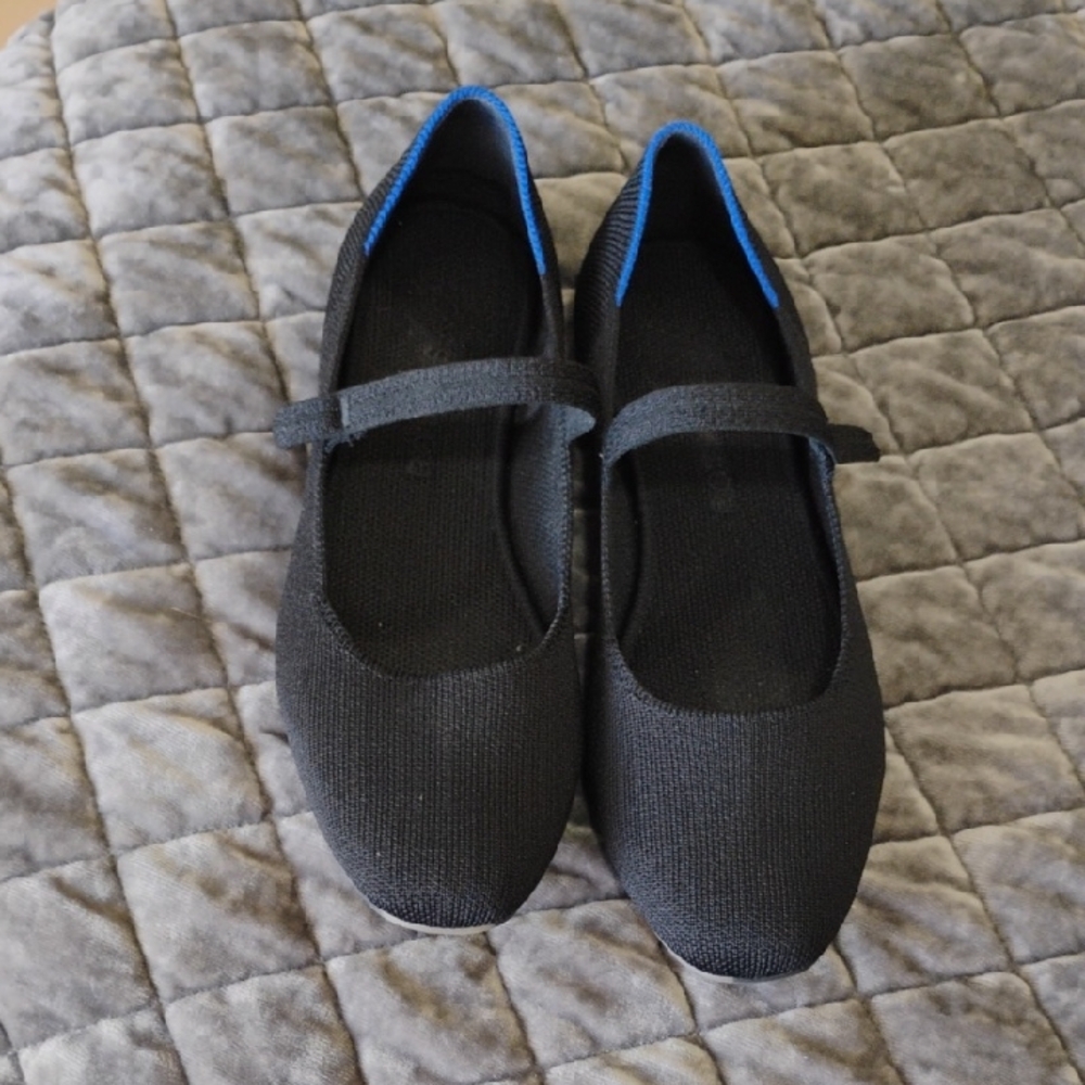 Rothy's Black Knit Mary Jane Flats